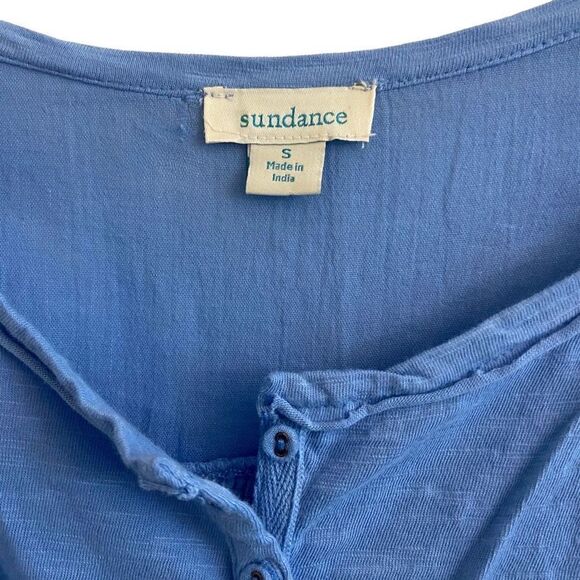 Sundance Nero Eyelet Tee Shirt Sky Blue Top Small - Picture 4 of 7